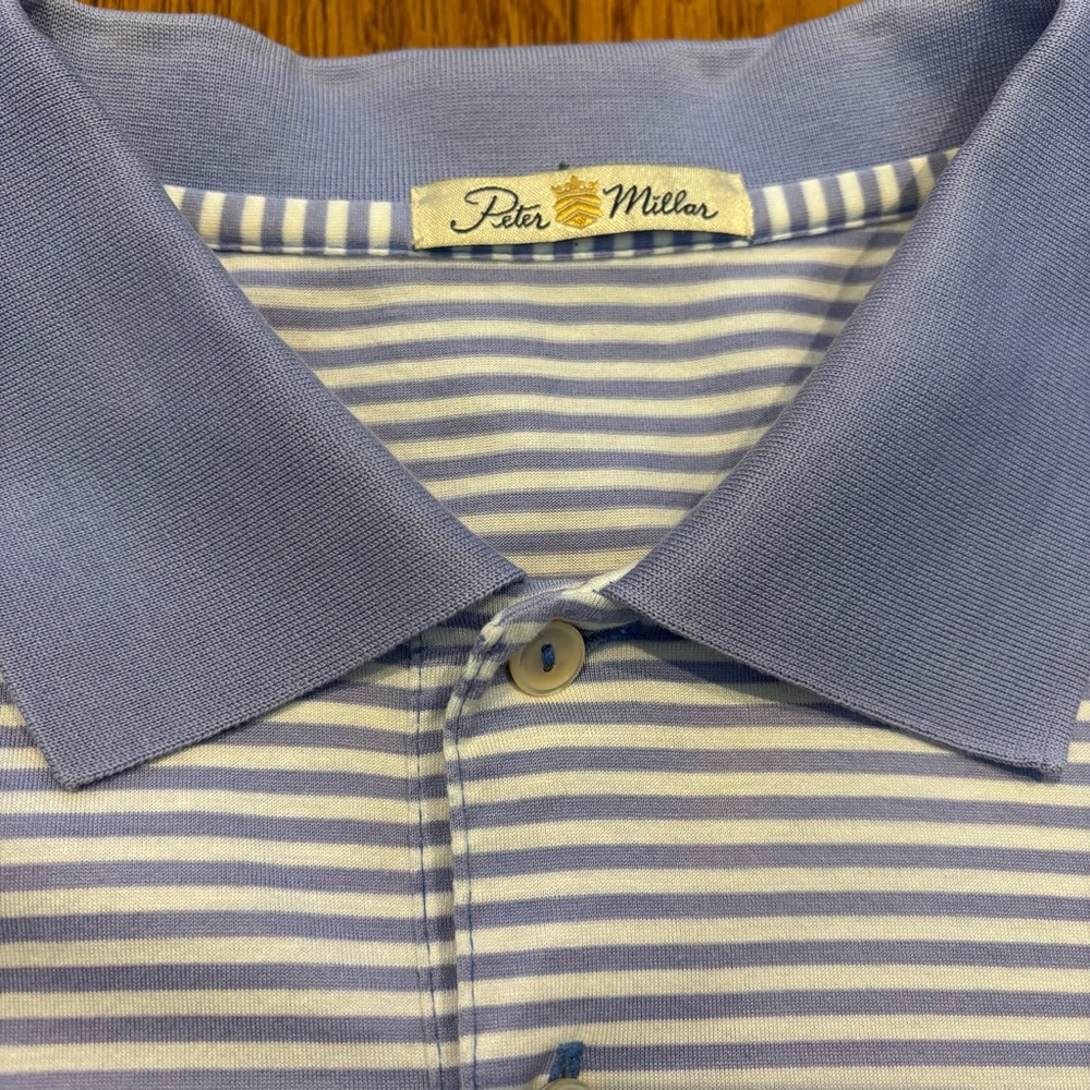 Peter Millar Double Mercerized Cotton Striped Polo Shirt